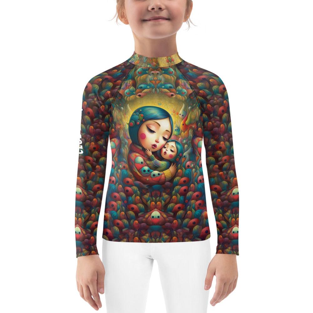 Close-up of CB3-73 Kids Rash Guard fabric and stitching