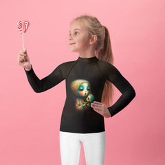 Child wearing CB3-72 Kids Rash Guard for sun protection