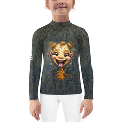 CB3-86 Kids Rash Guard in action - perfect for pool days and beach outings.
