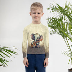Close-up of CB3-79 Kids Rash Guard Material and Stitching