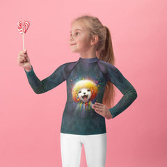 Child wearing CB3-103 rash guard playing at the beach