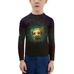 Rear view of the CB3-90 Kids Rash Guard - breathable fabric