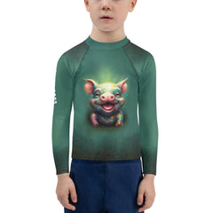 CB3-96 Kids Rash Guard front view on child model