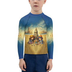 Kid surfing wearing CB3-121 Rash Guard for sun protection