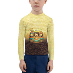 Child wearing CB3-115 rash guard while swimming
