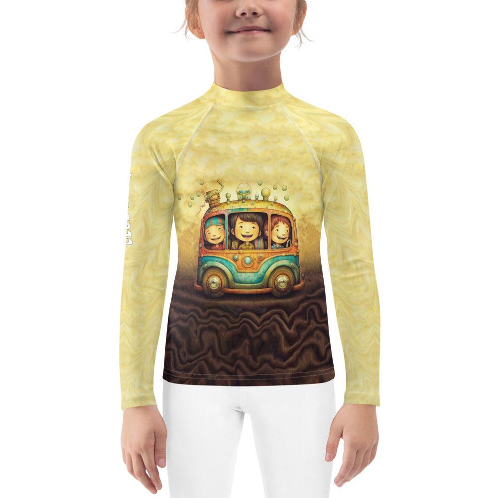 Young swimmer in pool wearing CB3-115 rash guard