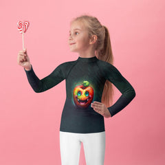 CB3-128 Kids Rash Guard front view on white background.