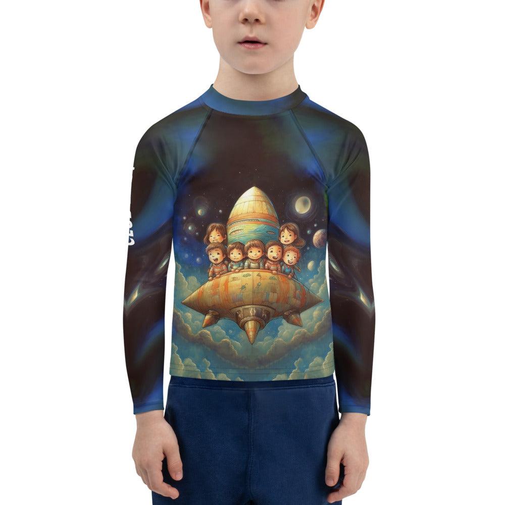 CB3-133 Rash Guard packaging and size chart.