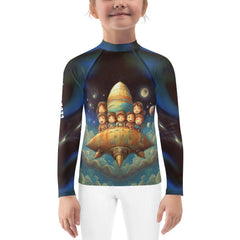 Kids Rash Guard CB3-133 in action during swimming.