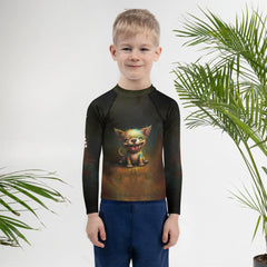 CB3-137 Kids Rash Guard front view on white background
