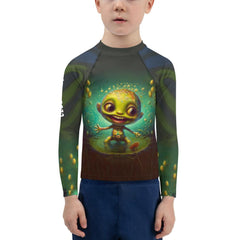 Close-up of CB3-81 Kids Rash Guard fabric and texture.