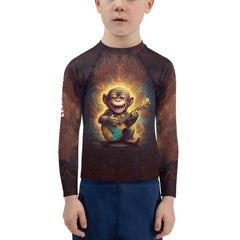 Kids wearing CB3-93 rash guard playing at the beach
