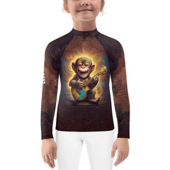Child swimming in the pool wearing the CB3-93 rash guard
