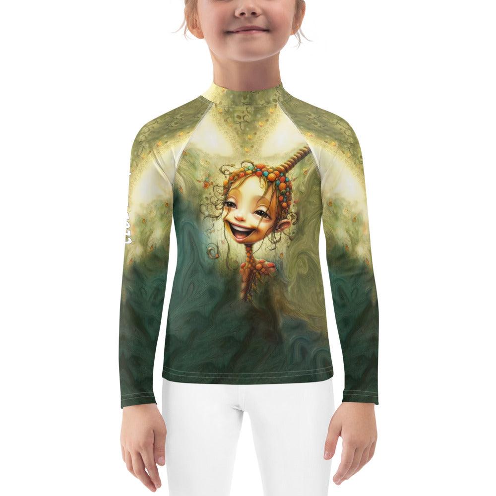 Child Wearing CB3-87 Rash Guard Swimming