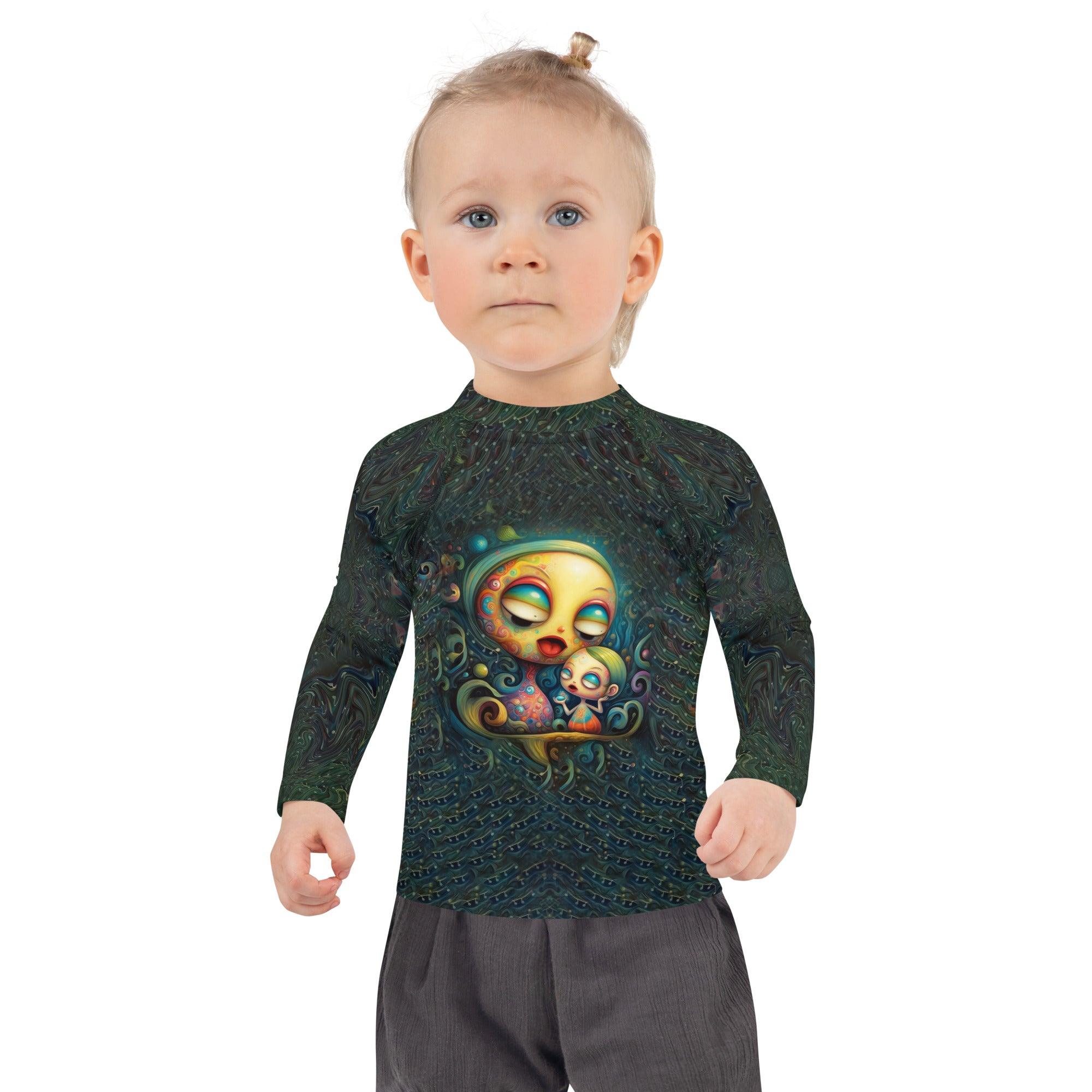 Kid surfing wearing CB3-76 protective rash guard