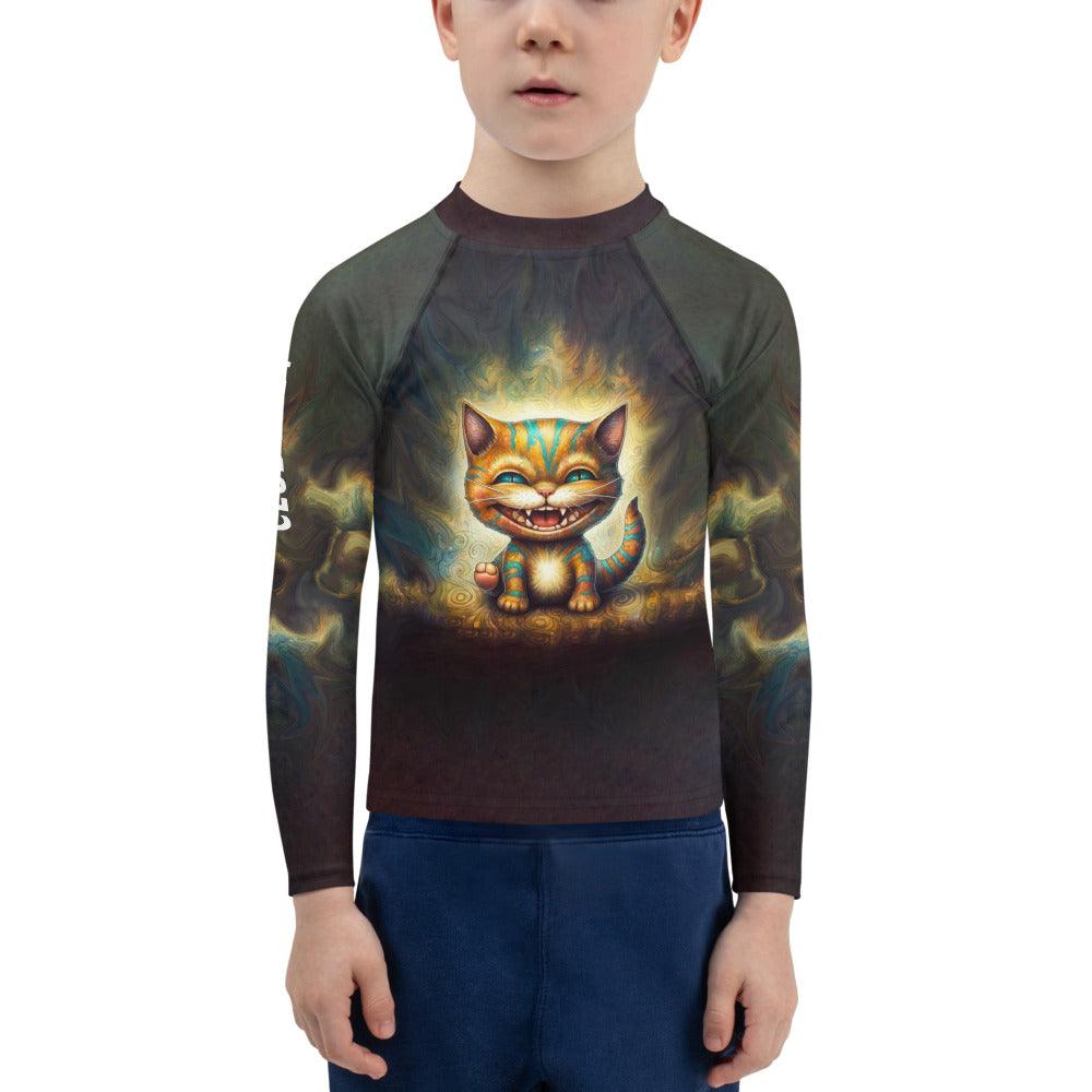 Child wearing CB3-77 Kids Rash Guard standing by the pool