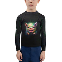 CB3-98 Kids Rash Guard front view on child model