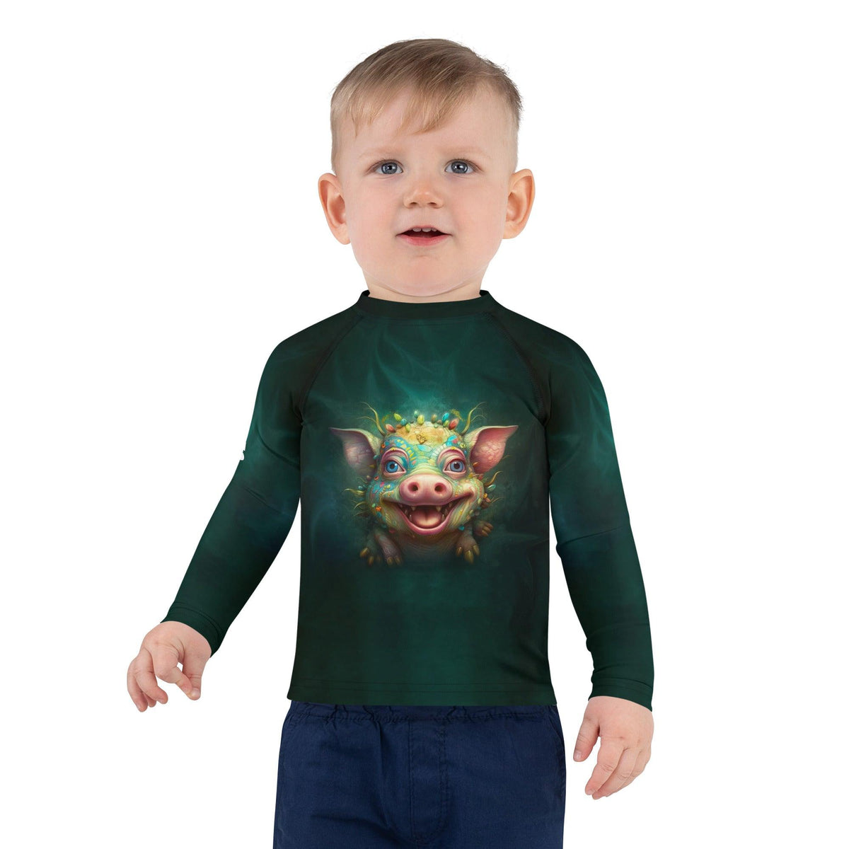 CB3-97 kids rash guard front view on white background