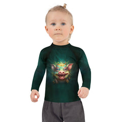 Rear view of CB3-97 kids rash guard showing back design