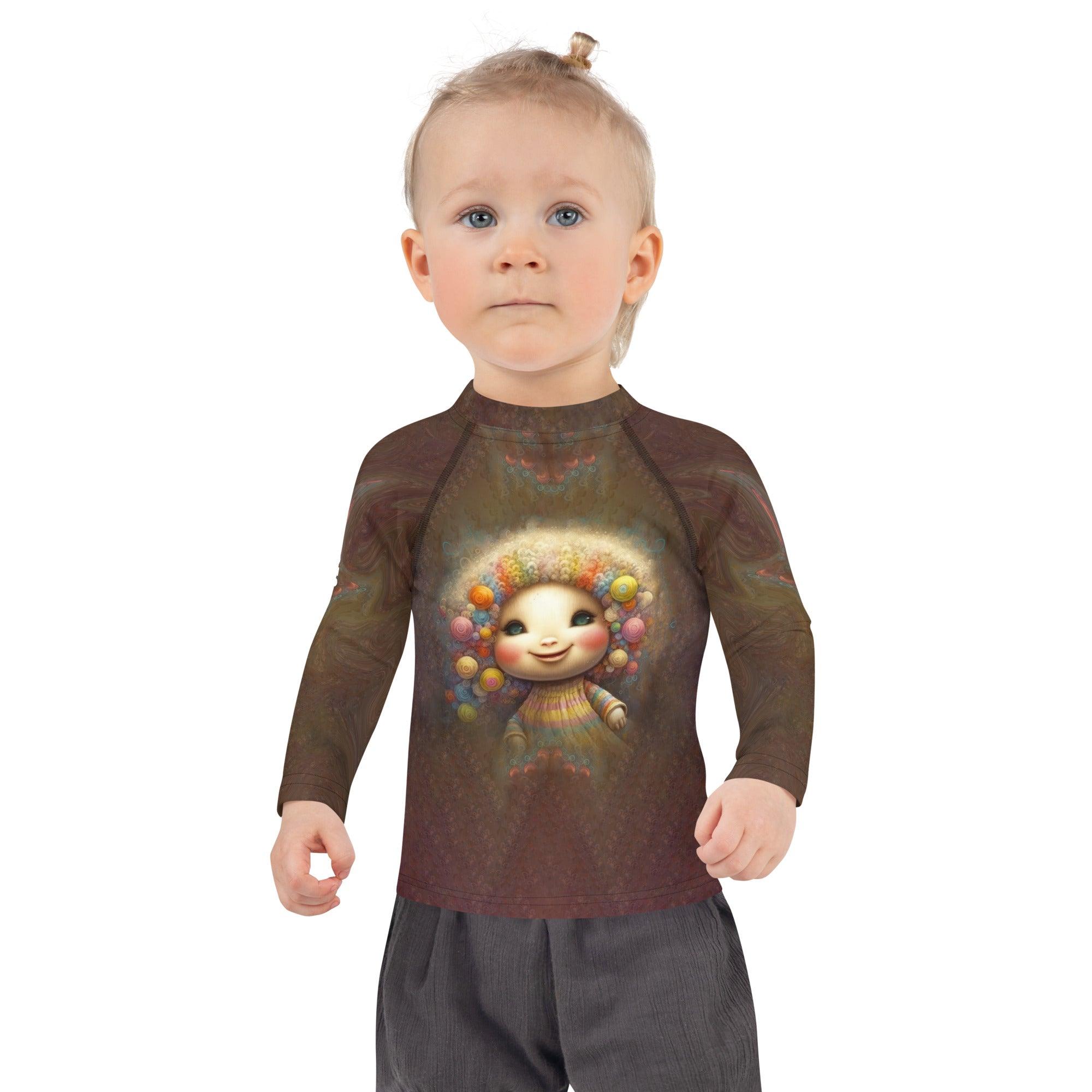 Back view of CB3-105 Kids Rash Guard highlighting fit and design
