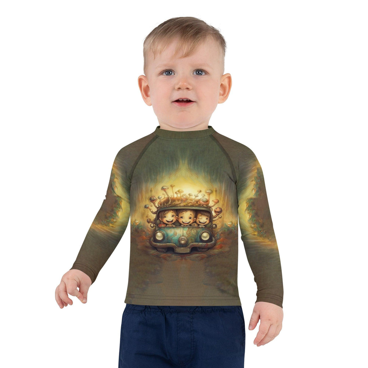 CB3-116 Kids Rash Guard front view on child athlete