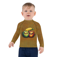 Child wearing CB3-126 Kids Rash Guard at the beach