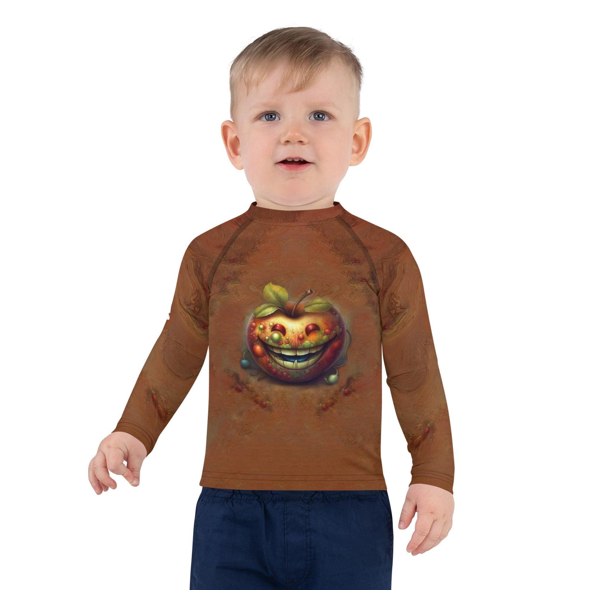 Child wearing CB3-130 Kids Rash Guard while swimming