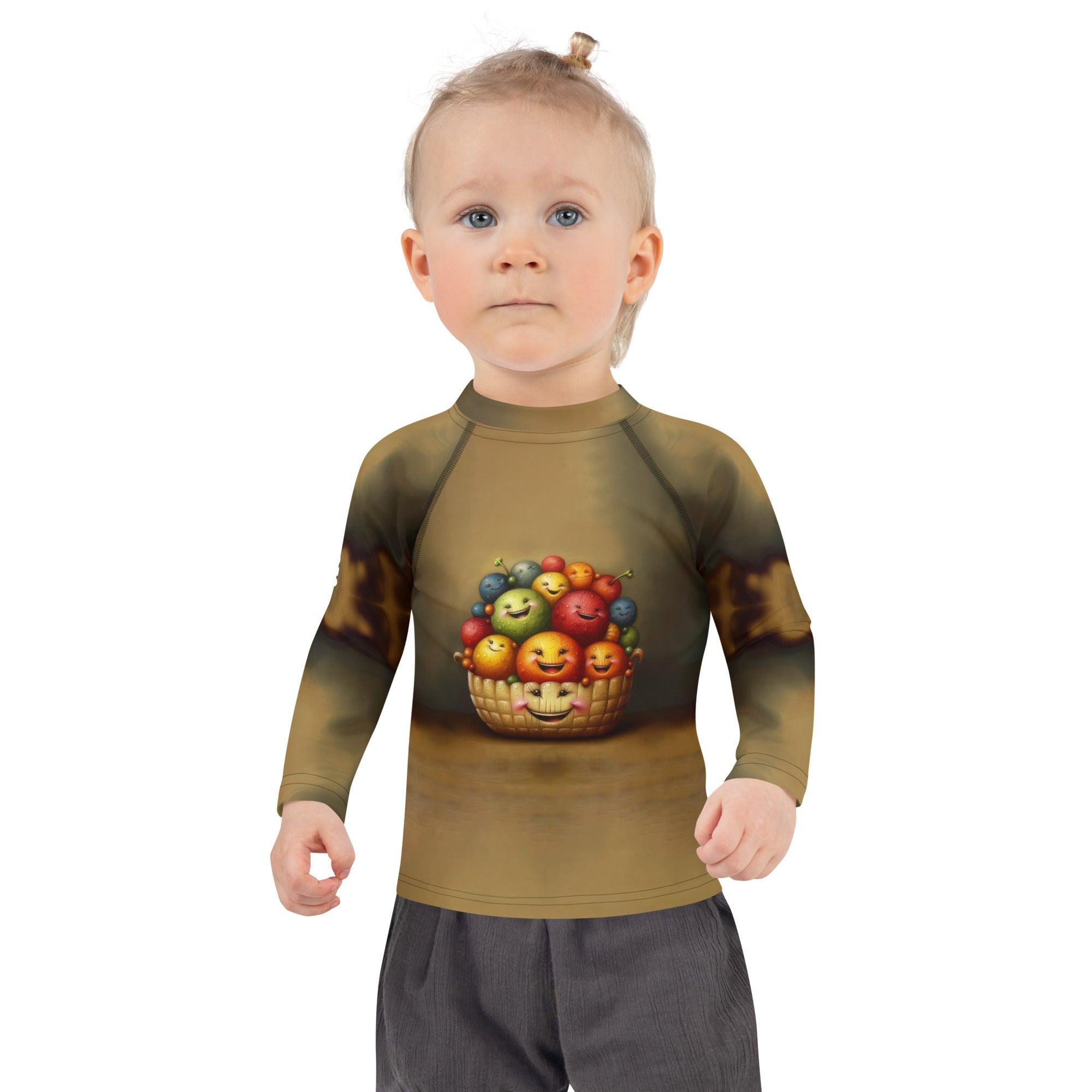 CB3-134 kids rash guard front view on white background