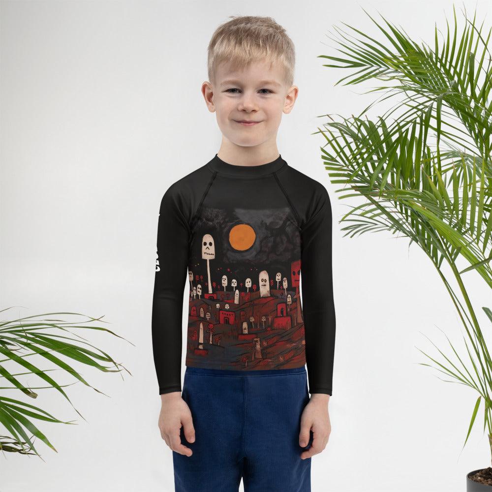 Zombie Zone Halloween Kids Rash Guard - Beyond T-shirts