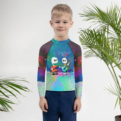 Spiders And Skeletons Kids Rash Guard - Beyond T-shirts