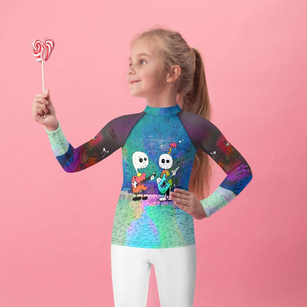 Spiders And Skeletons Kids Rash Guard - Beyond T-shirts