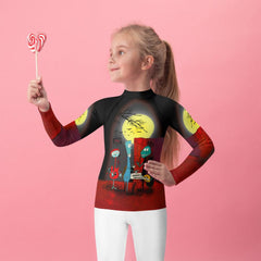 Moonlit Mysteries Halloween Kids Rash Guard - Beyond T-shirts