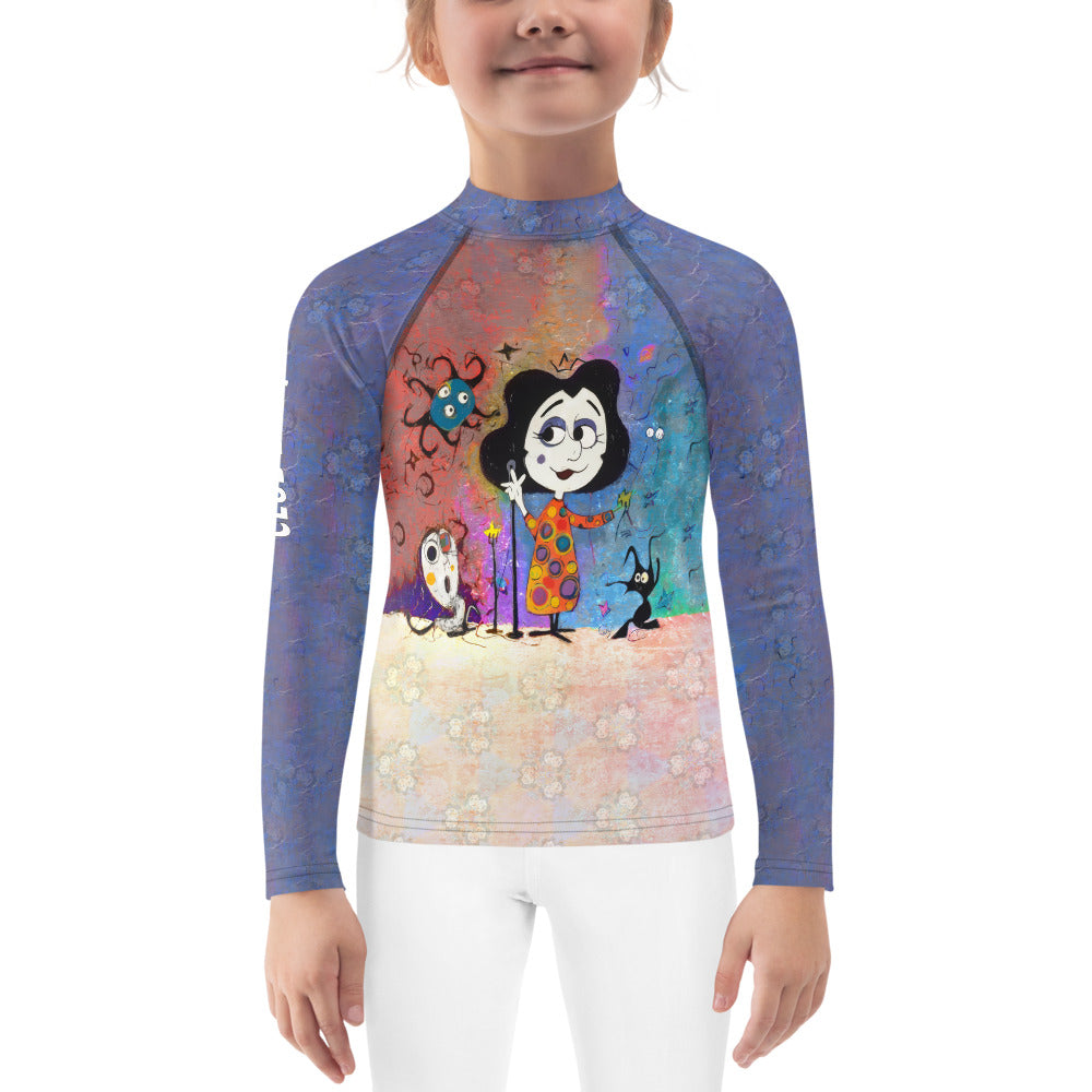 Whimsical Whale Waves Children's Rash Guard