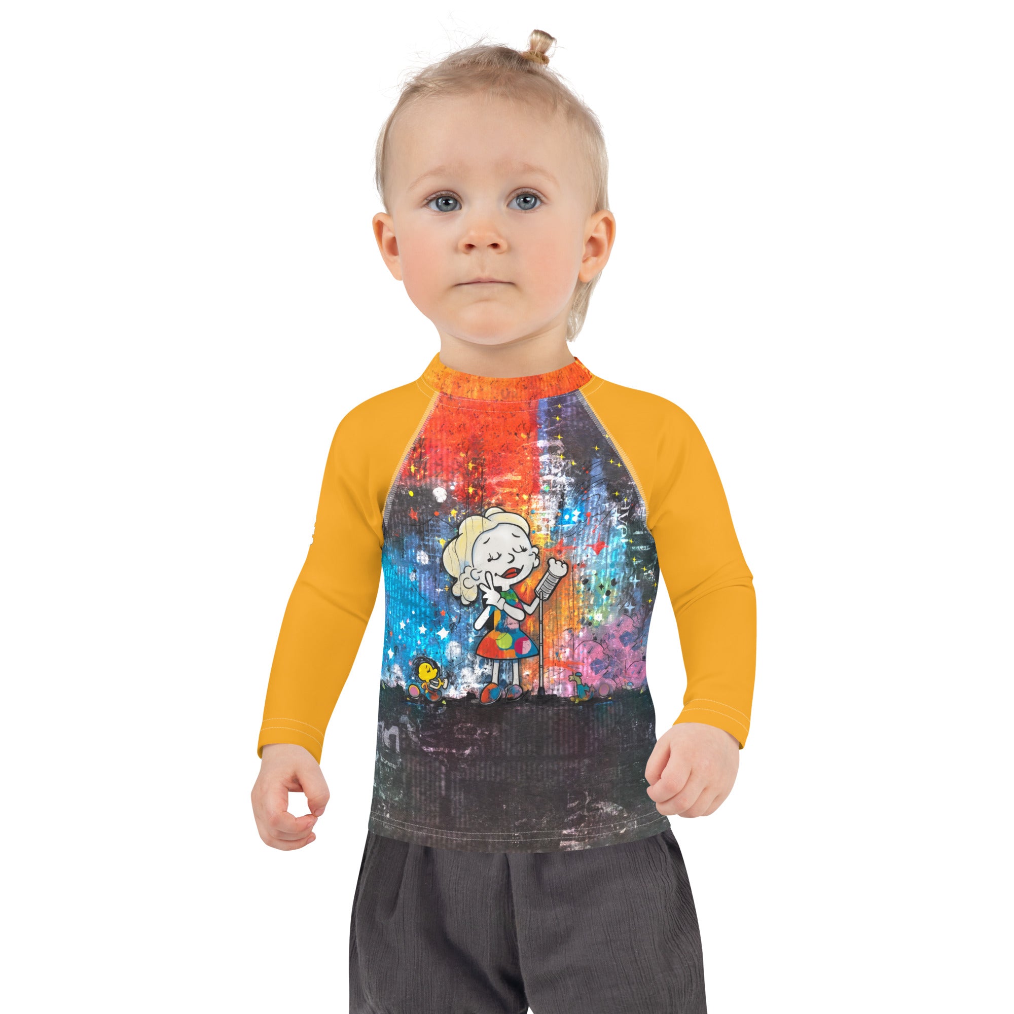 Playful Penguin Parade Kids' Rash Guard