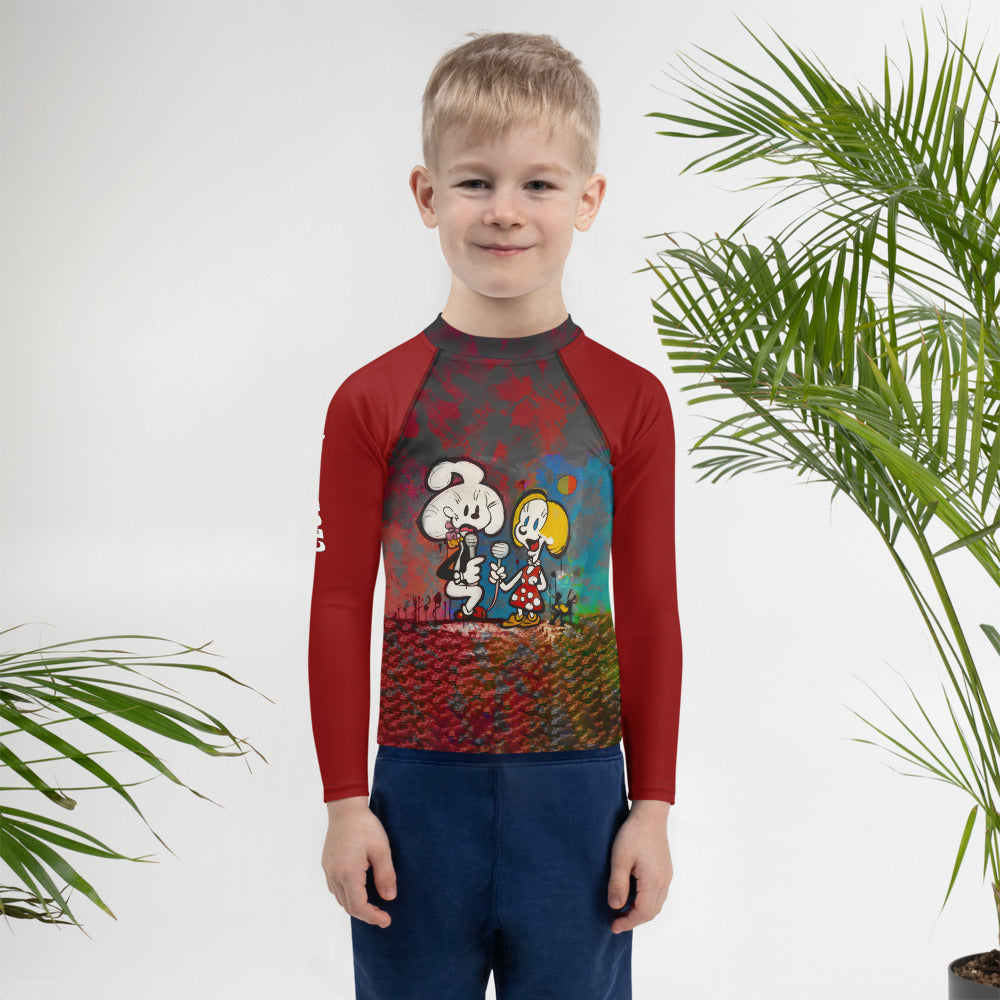 Zesty Zebra Zoom Kids' Rash Guard