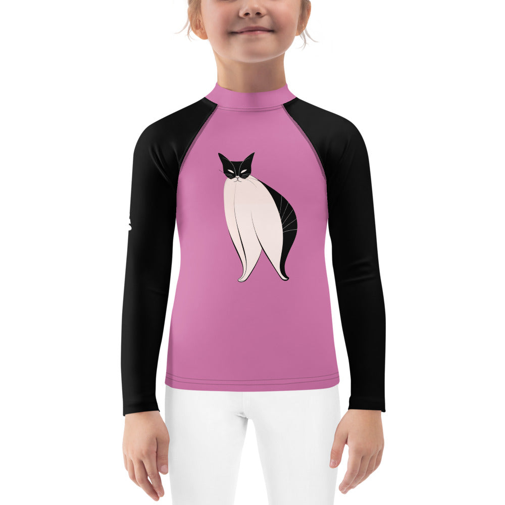 Kitty’s Kite Flying By The Sea Kids Rash Guard