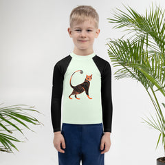 Whiskered Wave Rider Kids Rash Guard