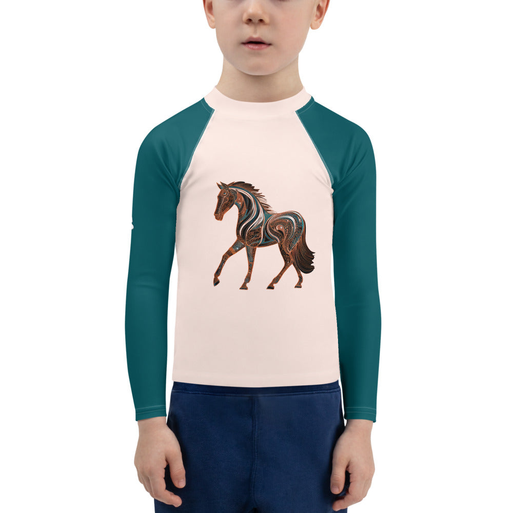 Horse’s Harmonious Harbor Kids Rash Guard