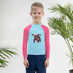 Turtle’s Tranquil Tides Kids Rash Guard