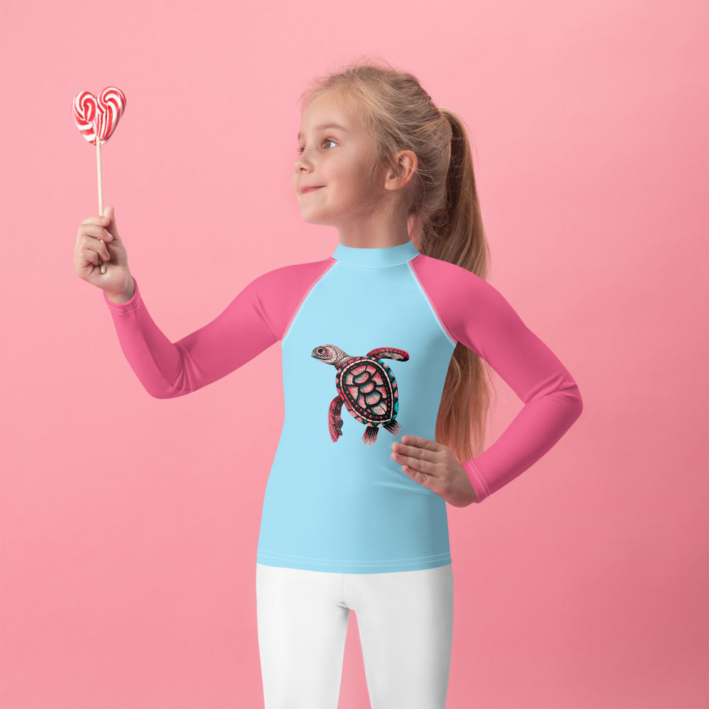 Turtle’s Tranquil Tides Kids Rash Guard