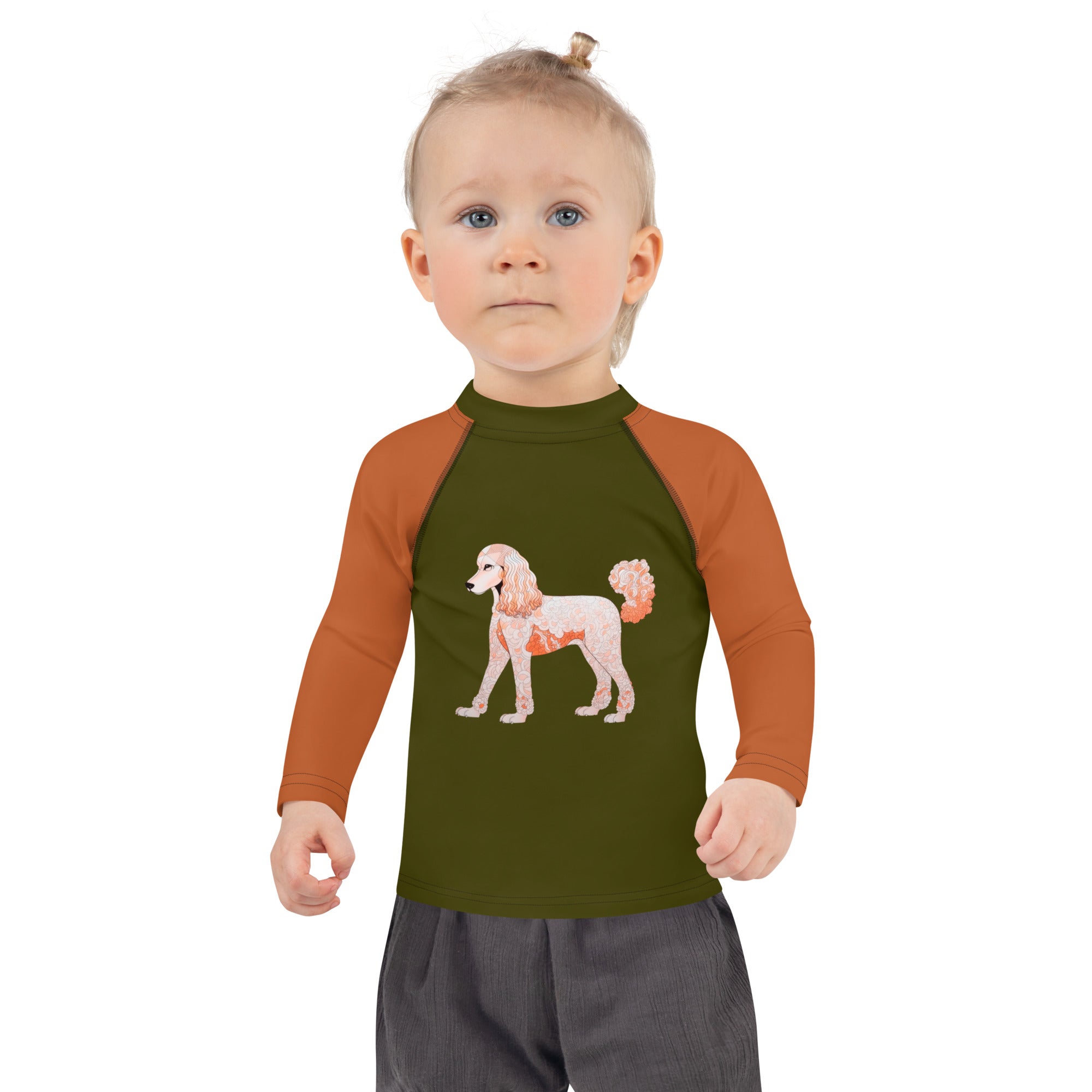 Whimsical Waves With Poodle Kids Rash Guard