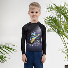 Stylish geometric fold rash guard for children