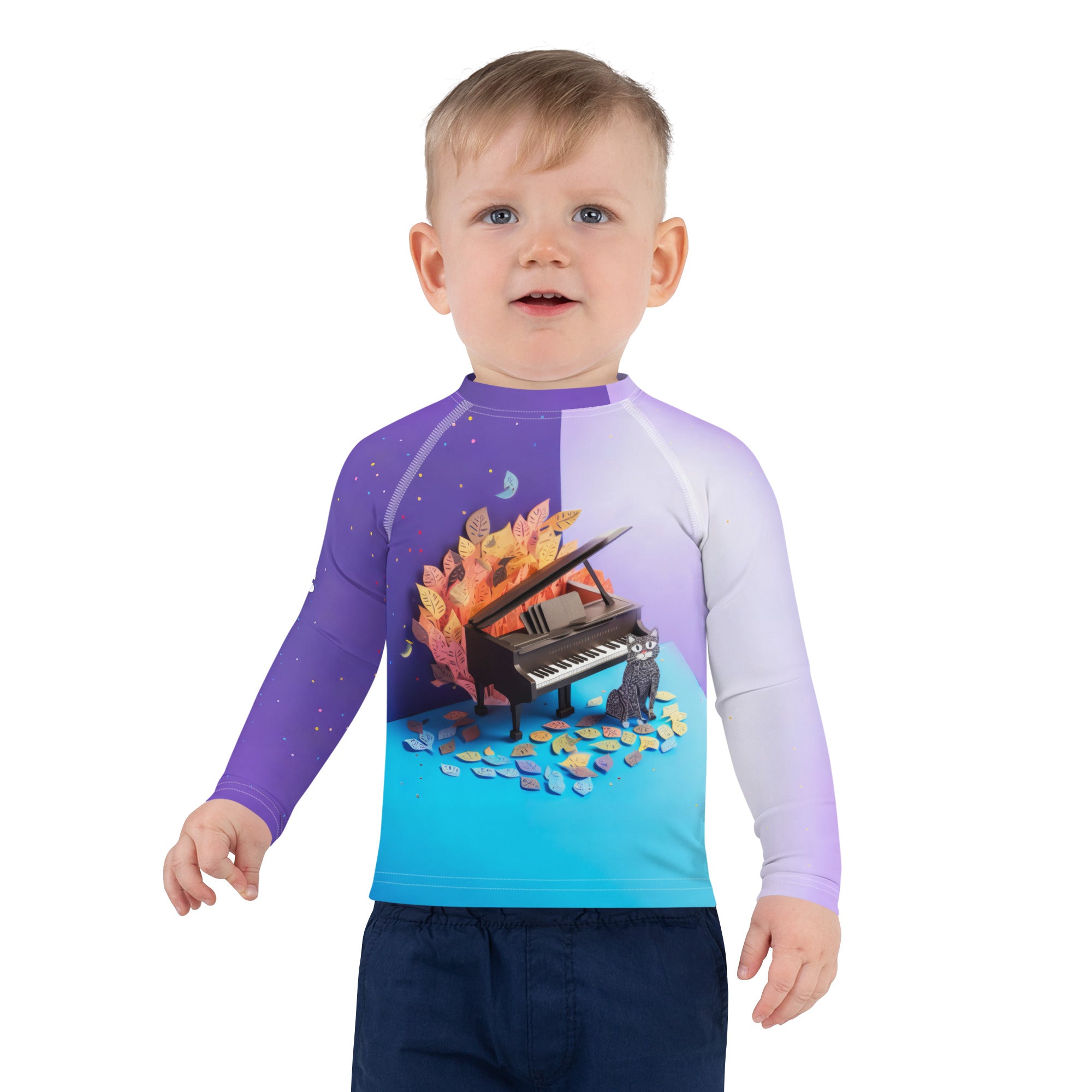 Comfortable starry night rash guard for kids