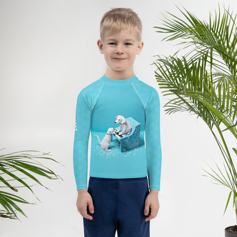 Durable swimwear for kids with kirigami art