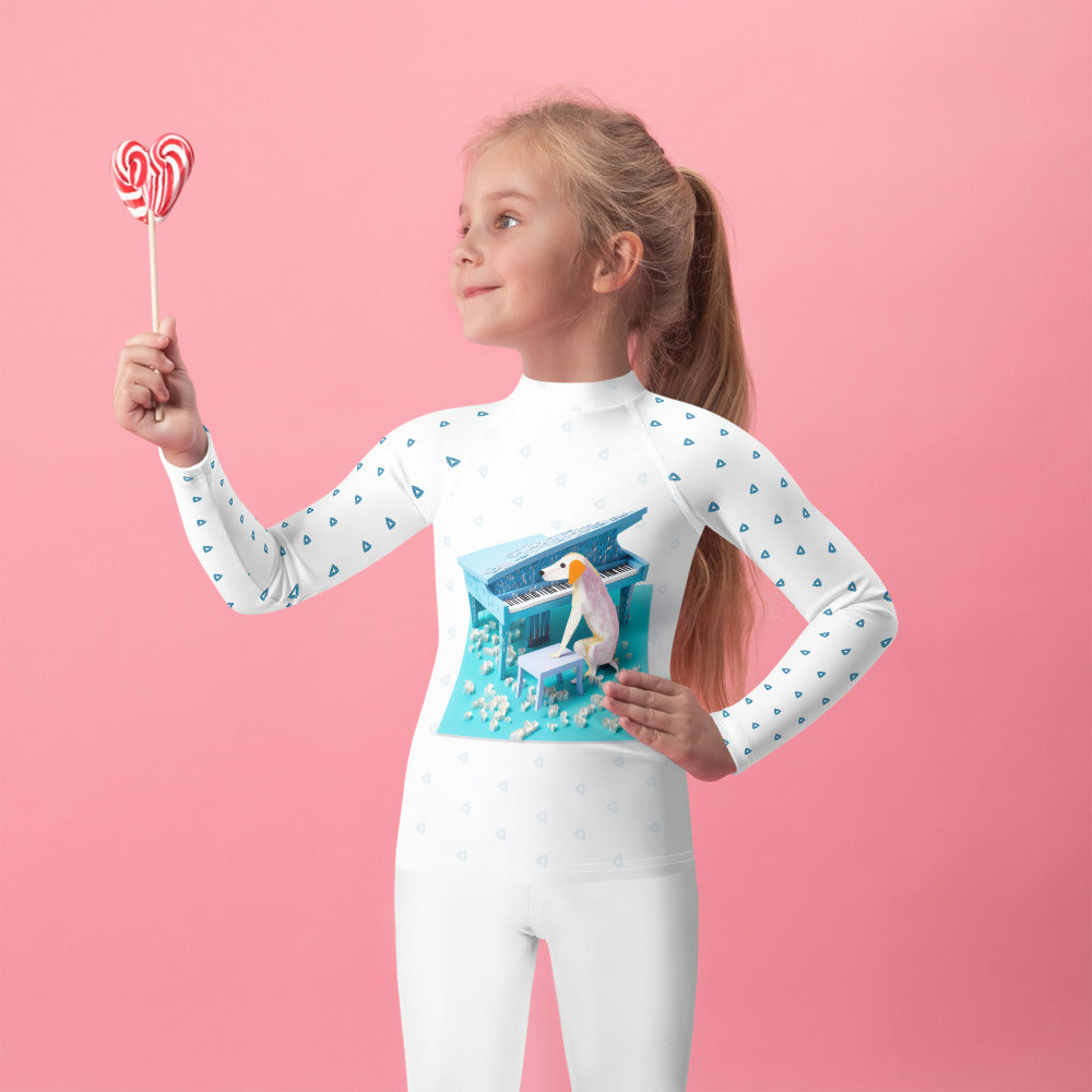 Kids colorful rash guard for swimming