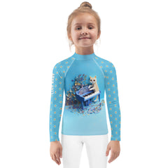 Durable kids rash guard with kirigami design