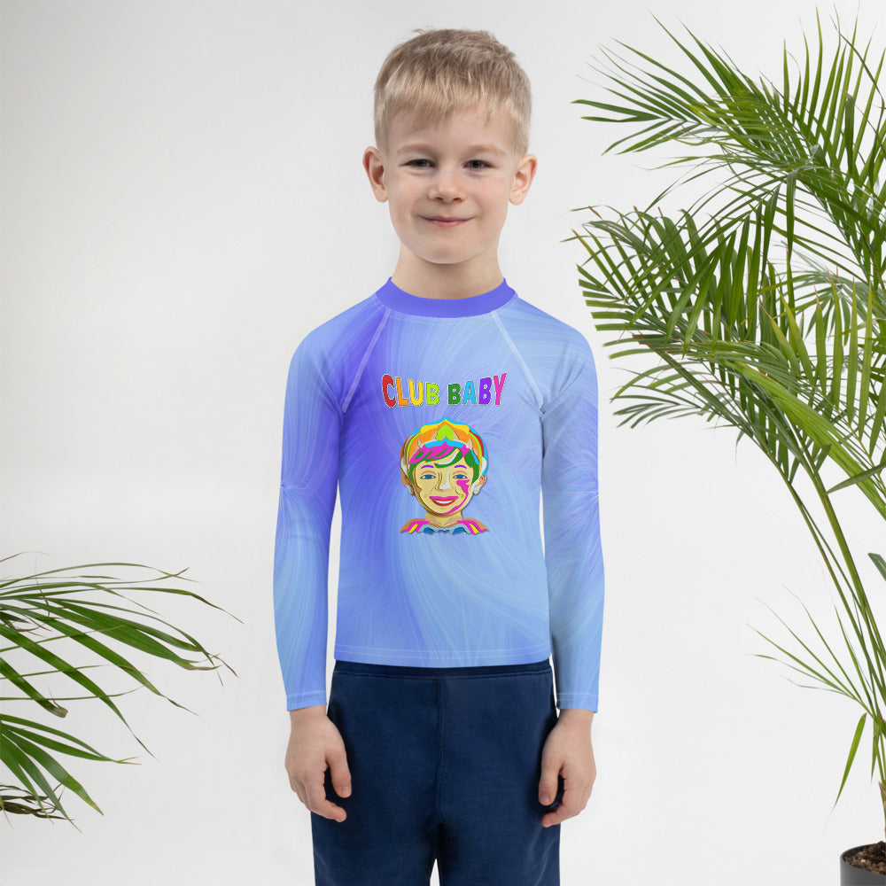 Child wearing Dragon's Lair Defender Kids Rash Guard in action