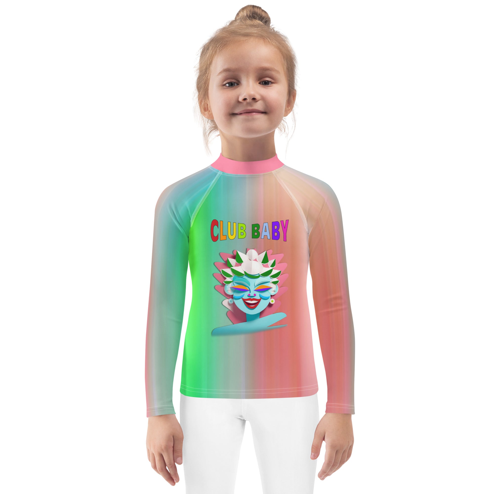 Rapunzel’s Tower Kids Rash Guard - Front view
