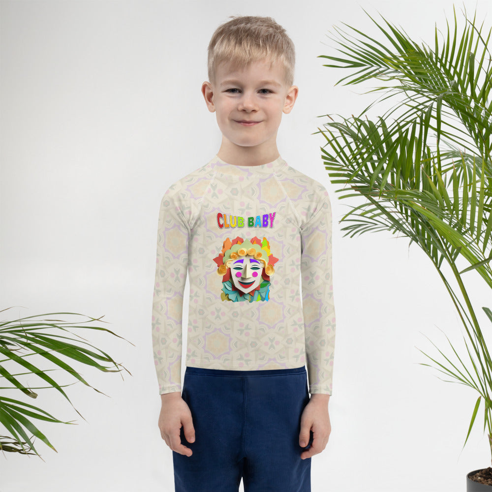 Front view of Fairy Wings Wonderland Kids Rash Guard.