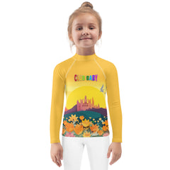 Front view of Pixie Dust Dreams Kids Rash Guard.